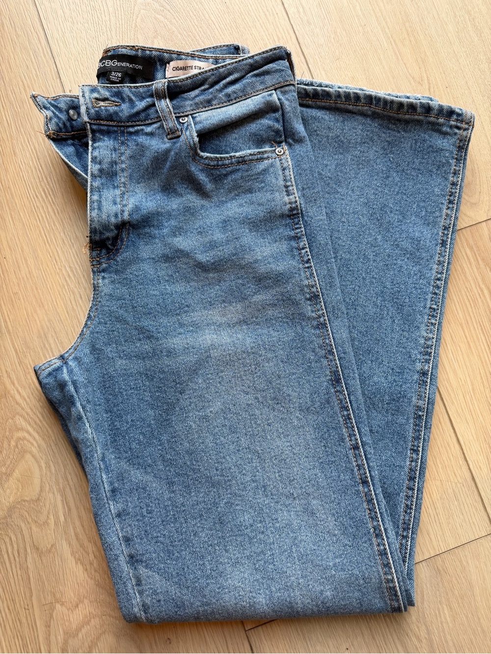 BCBGeneration Light Blue Flared Wide-Leg Jeans